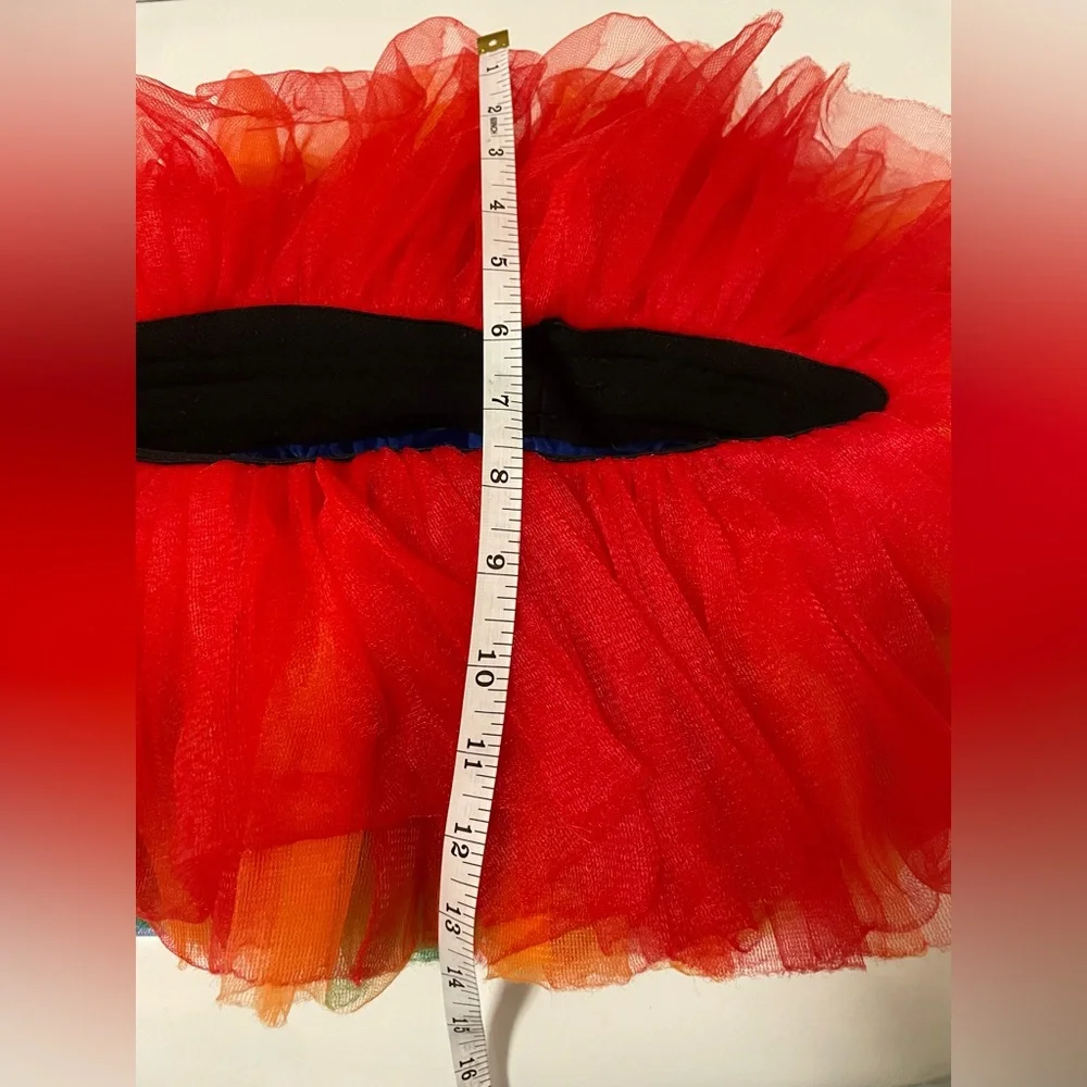 Girls Tulle Tutu Rainbow Red Yellow Blue Green Orange‎ One Size OS Colorful Big